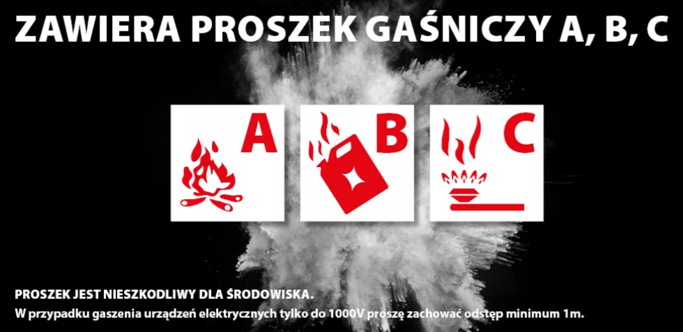 KULA GAŚNICZA GAŚNICA PROSZKOWA SAMOCHODOWA 1,3 KG