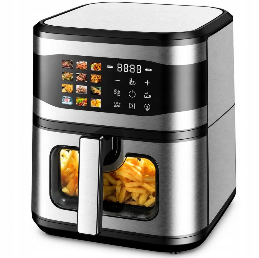 FRYTKOWNICA BEZTŁUSZCZOWA AIR FRYER 8L FRYTKOWNICA 1700W 12 PROGRAMÓW MOCNA