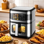 FRYTKOWNICA BEZTŁUSZCZOWA AIR FRYER 8L FRYTKOWNICA 1700W 12 PROGRAMÓW MOCNA