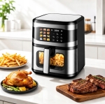 FRYTKOWNICA BEZTŁUSZCZOWA AIR FRYER 8L FRYTKOWNICA 1700W 12 PROGRAMÓW MOCNA