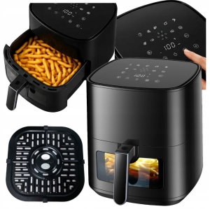Fettfreie Heißluftfritteuse, 5 Liter Frittiervolumen, 1500 W, 9 Programme, leistungsstark