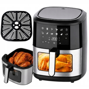Fettfreie Heißluftfritteuse, 6 Liter Fassungsvermögen, 1500 W, 12 Programme, leistungsstark