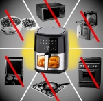 FRYTKOWNICA BEZTŁUSZCZOWA AIR FRYER 6L FRYTOWNICA 1500W 12 PROGRAMÓW MOCNA