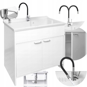Spülbeckenunterschrank, flexibler Wasserhahn, Wasserspender, Waschbecken