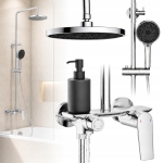 ZESTAW PRYSZNICOWY NATRYSKOWY NADTYNKOWY VECTOR DESZCZOWNICA BATERIA CHROM