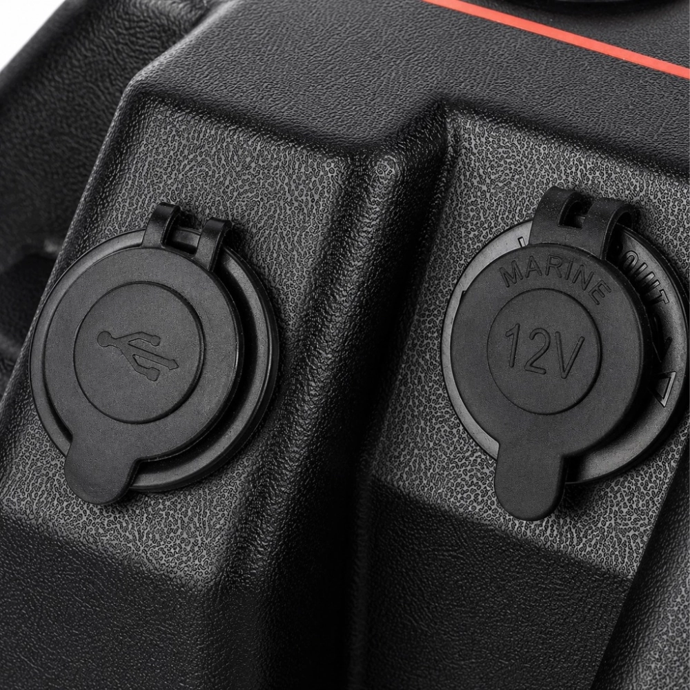 POJEMNIK SKRZYNKA AKUMULATOROWA 12V BOX NA AKUMULATOR Z WOLTOMIERZEM 2X USB