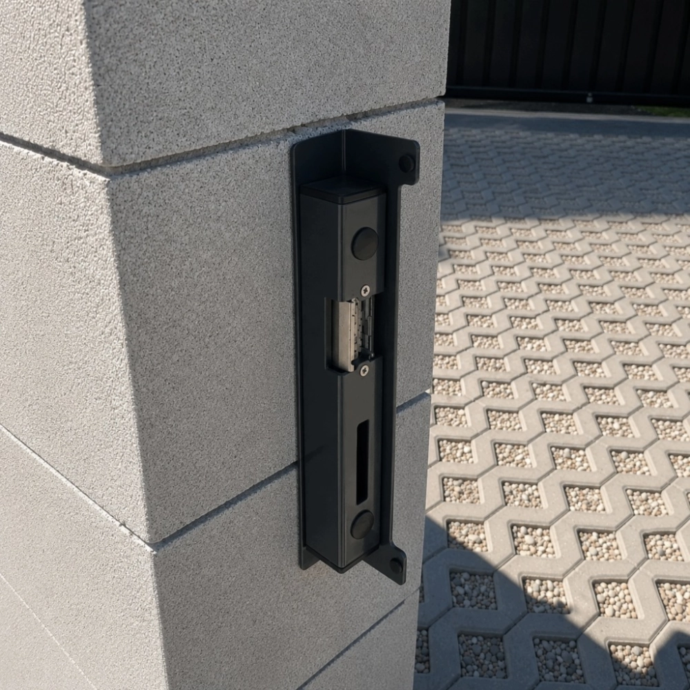 KASETA 280 mm Z ELEKTROZACZEPEM DO FURTKI BRAMY DRZWI UNIWERSALNA ANTRACYT