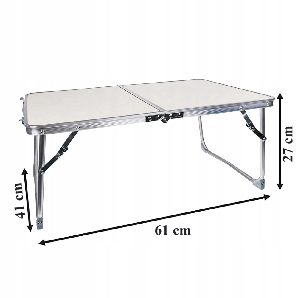 STOLIK TURYSTYCZNY SKŁADANY ALUMINIOWY PRZENOŚNY BIWAKOWY WĘDKARSKI 61X41CM