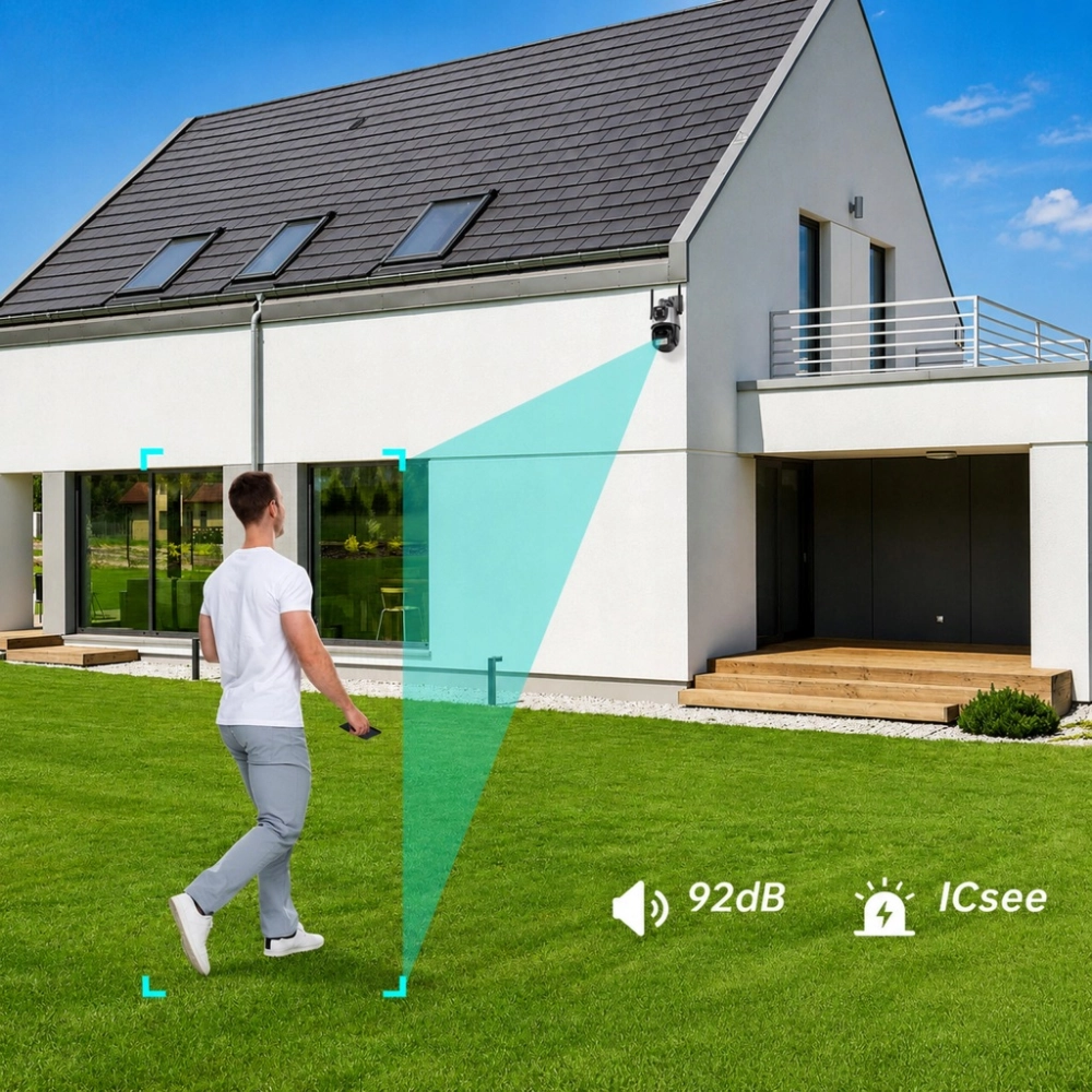 KAMERA PODWÓJNA WIFI ZEWNĘTRZNA WEWNĘTRZNA OBROTOWA SMART DETEKCJA ALARM IP