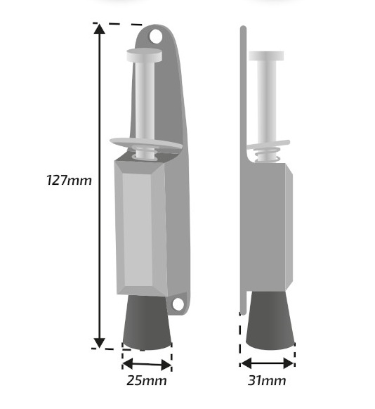 PODPÓRKA GARAŻOWA 13 cm STOPER DO DRZWI BRAM GARAŻU METALOWA BRĄZOWA