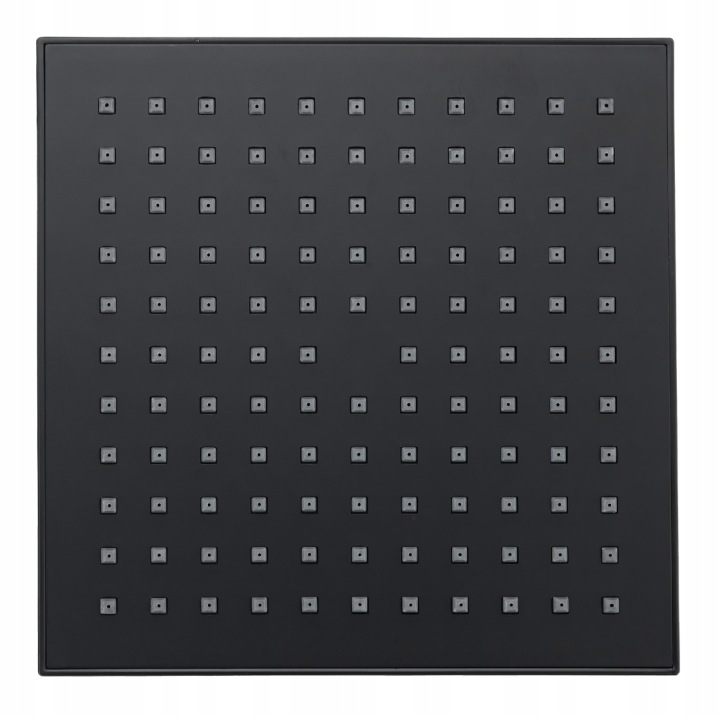 DESZCZOWNICA PRYSZNICOWA CZARNA KWADRATOWA 20x20 cm MATOWA ŚCIENNA SUFITOWA