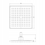 DESZCZOWNICA PRYSZNICOWA CZARNA KWADRATOWA 20x20 cm MATOWA ŚCIENNA SUFITOWA
