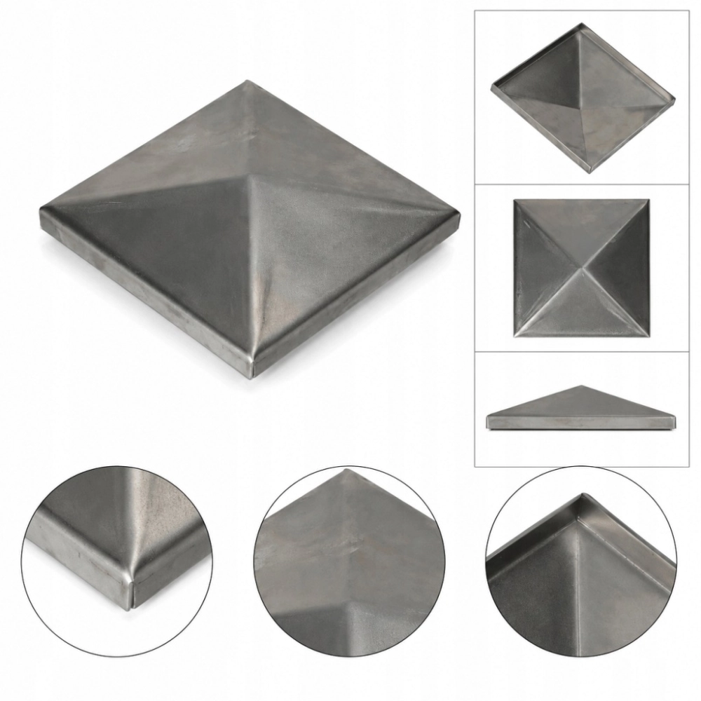 DASZEK METALOWY NA SŁUPEK OGRODZENIOWY 120x120 mm PIRAMIDA METALOWY