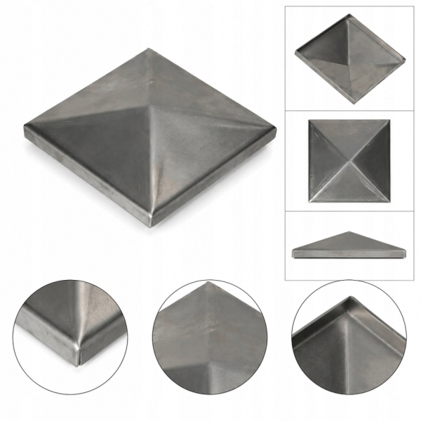 DASZEK METALOWY NA SŁUPEK OGRODZENIOWY 120x120 mm PIRAMIDA METALOWY
