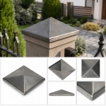 DASZEK METALOWY NA SŁUPEK OGRODZENIOWY 80x80 mm PIRAMIDA METALOWY
