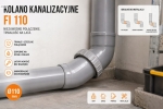 KOLANO KANALIZACYJNE UNIWERSALNE DO RUR FI 110 PLASTIKOWE REGULOWANE