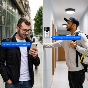 INTELIGENTNY WIDEODOMOFON DZWONEK BEZPRZEWODOWY Z KAMERĄ SMART WIFI PIR