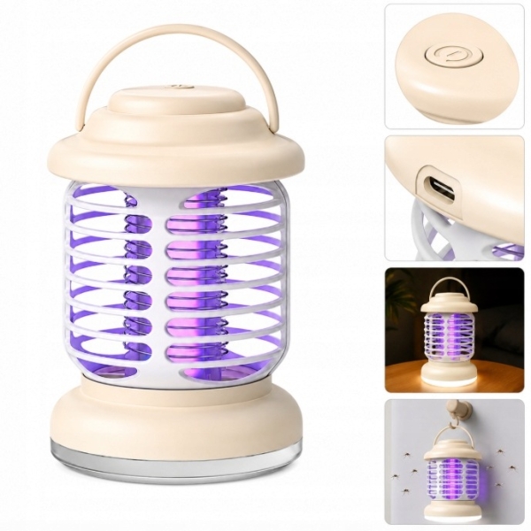 PRZENOŚNA LAMPA OWADOBÓJCZA UV NA MUCHY KOMARY ĆMY OWADYDO OGRODU NA TARAS