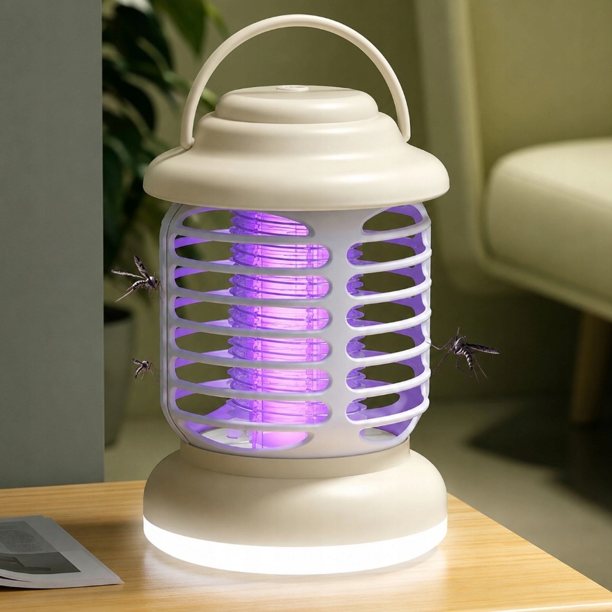 PRZENOŚNA LAMPA OWADOBÓJCZA UV NA MUCHY KOMARY ĆMY OWADYDO OGRODU NA TARAS