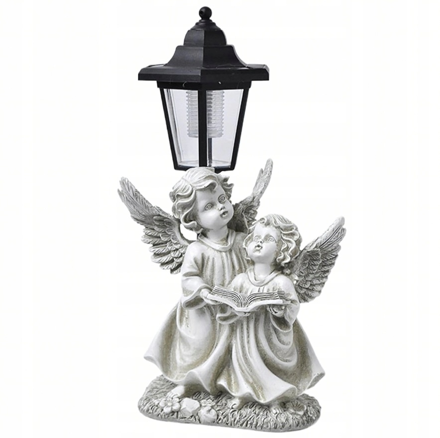 ANIOŁEK SOLARNY LAMPION ZNICZ DEKORACJA NA CMENTARZ DO OGRODU 33,5CM
