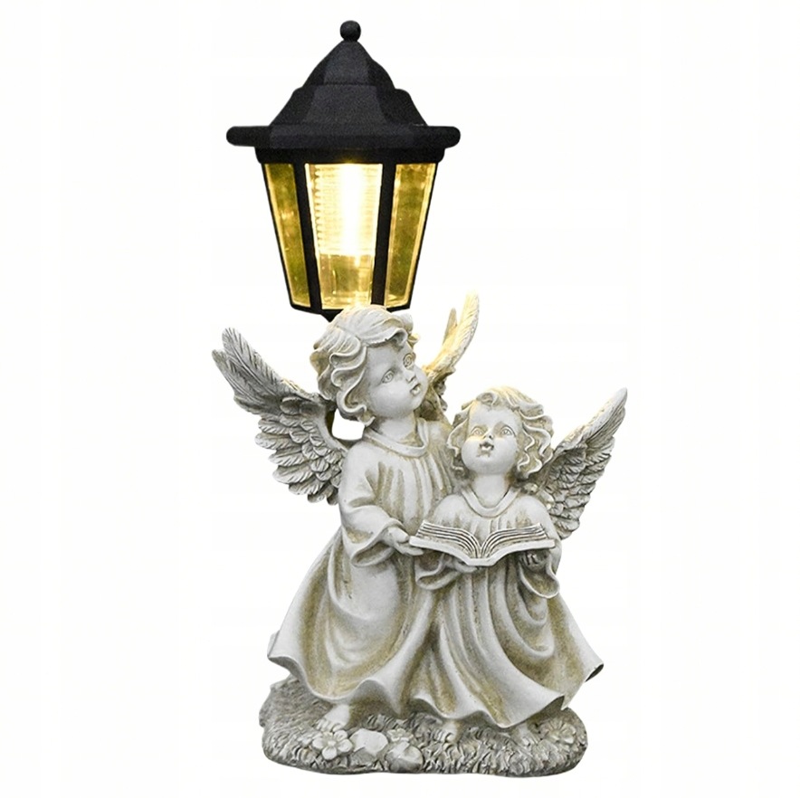 ANIOŁEK SOLARNY LAMPION ZNICZ DEKORACJA NA CMENTARZ DO OGRODU 33,5CM
