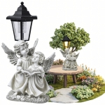 ANIOŁEK SOLARNY LAMPION ZNICZ DEKORACJA NA CMENTARZ DO OGRODU 33,5CM