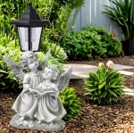 ANIOŁEK SOLARNY LAMPION ZNICZ DEKORACJA NA CMENTARZ DO OGRODU 33,5CM