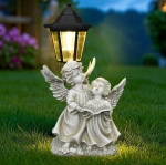 ANIOŁEK SOLARNY LAMPION ZNICZ DEKORACJA NA CMENTARZ DO OGRODU 33,5CM