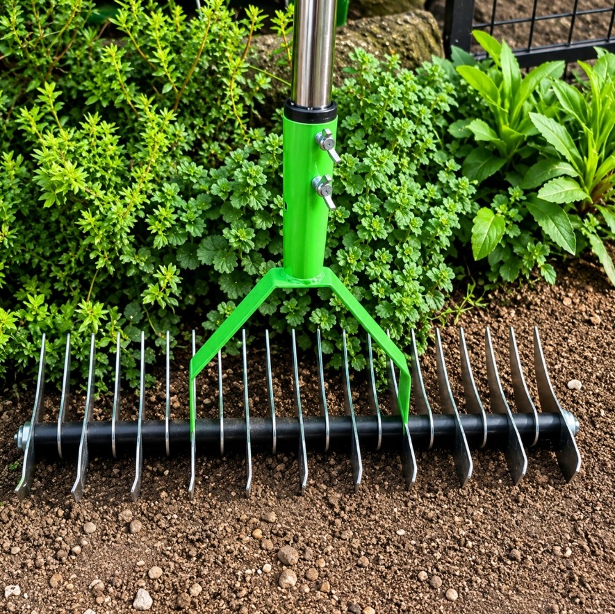 AERATOR WERTYKULATOR RĘCZNY GRABIE WAHADŁOWE DO TRAWY ZIEMI STALOWE 130cm