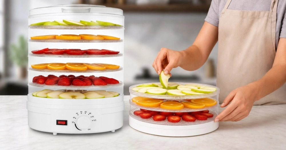 SUSZARKA SPOŻYWCZA DO GRZYBÓW OWOCÓW WARZYW REGULOWANA DUŻA 500W + 6 SIT