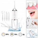 IRYGATOR DO ZĘBÓW DENTYSTYCZNY BEZPRZEWODOWY 4 KOŃCÓWKI 3 TRYBY 230 ml USB