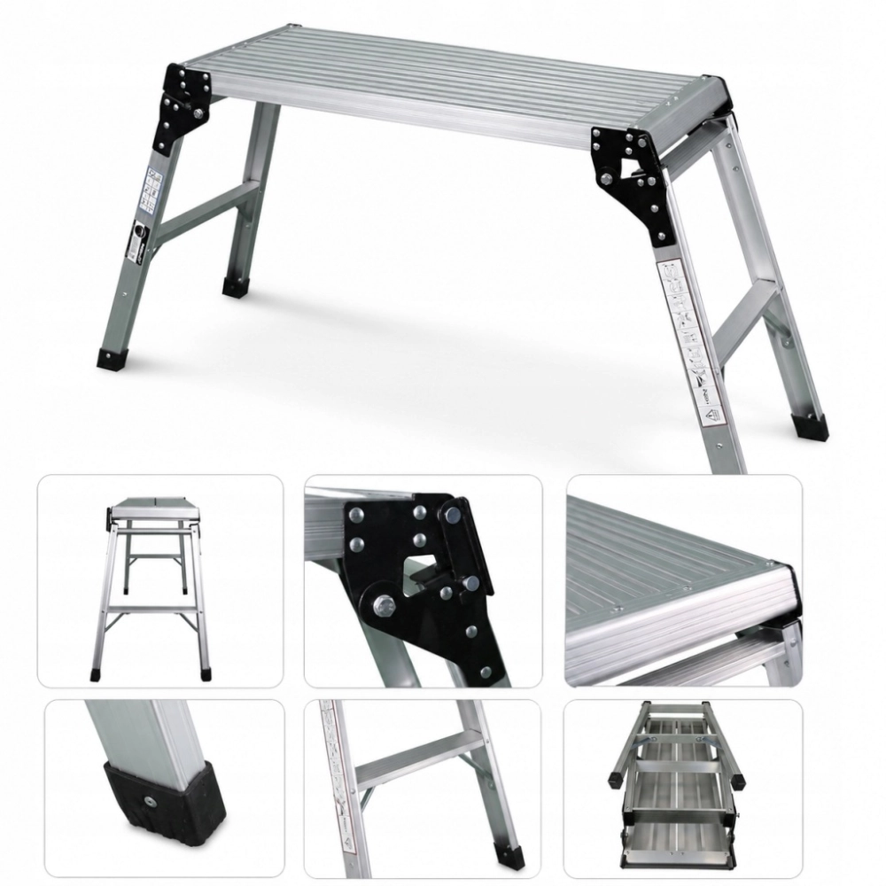 PODEST ROBOCZY ALUMINIOWY 130 x 41 x 60 cm 150 kg SKŁADANY PLATFORMA LEKKA