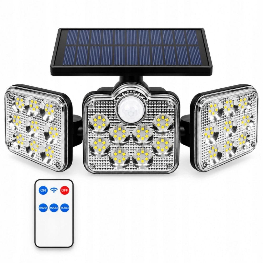 LAMPA SOLARNA OGRODOWA 138 LED ZEWNĘTRZNA Z CZUJNIKIEM RUCHU ZMIERZCHU