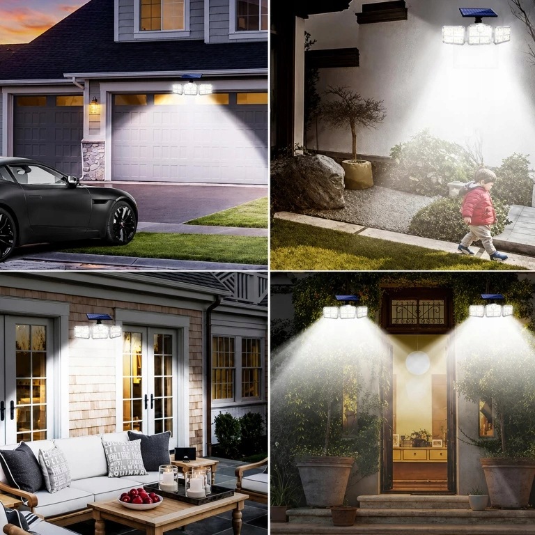 LAMPA SOLARNA OGRODOWA 138 LED ZEWNĘTRZNA Z CZUJNIKIEM RUCHU ZMIERZCHU