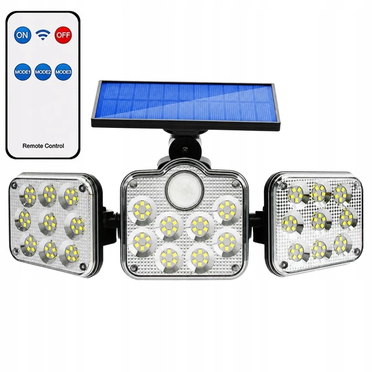 LAMPA SOLARNA OGRODOWA 138 LED ZEWNĘTRZNA Z CZUJNIKIEM RUCHU ZMIERZCHU
