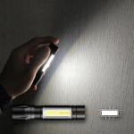 LATARKA TAKTYCZNA MOCNA LED COB USB WOJSKOWA AKUMULATOROWA ETUI LAMPKA ZOOM
