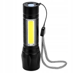 LATARKA TAKTYCZNA MOCNA LED COB USB WOJSKOWA AKUMULATOROWA ETUI LAMPKA ZOOM