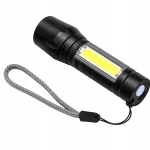 LATARKA TAKTYCZNA MOCNA LED COB USB WOJSKOWA AKUMULATOROWA ETUI LAMPKA ZOOM