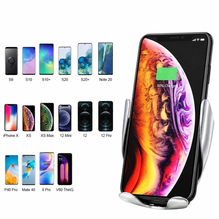 UCHWYT NA TELEFON GRAWITACYJNY ŁADOWARKA INDUKCYJNA DO KRATKI NAWIEWU 10W