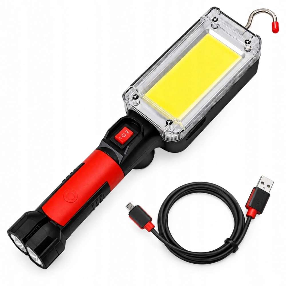 LATARKA LAMPA WARSZTATOWA KANAŁOWA LED Z HAKIEM MAGNESEM 700 LM 20 W MOCNA