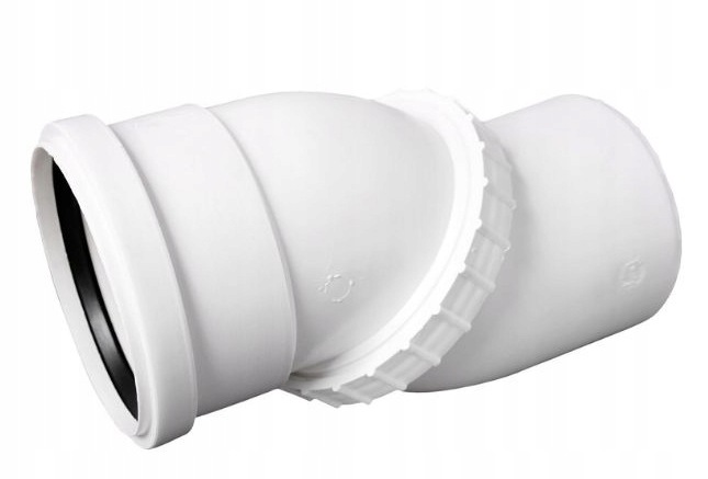 KOLANO KANALIZACYJNE UNIWERSALNE DO RUR FI 50 PLASTIKOWE REGULOWANE BIAŁE