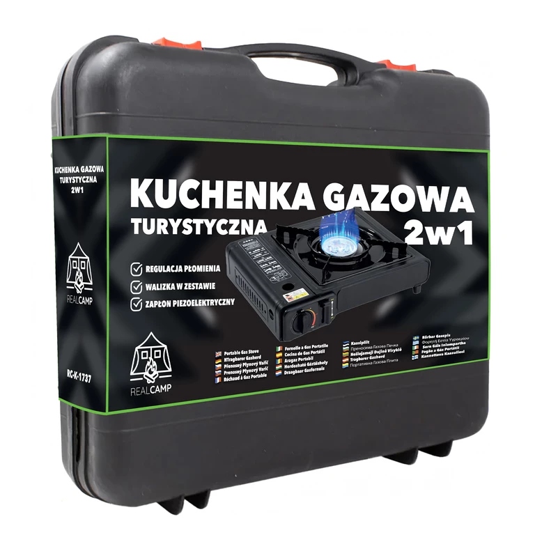 KUCHENKA TURYSTYCZNA GAZOWA POLOWA PRZENOŚNA NA KARTUSZE 2W1 W WALIZCE