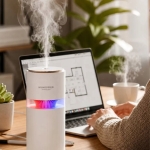 NAWILŻACZ POWIETRZA DYFUZOR DO SAMOCHODU Z LAMPKĄ PODŚWIETLENIEM LED 400ML