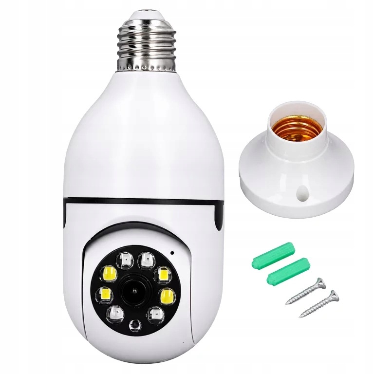 KAMERA IP BEZPRZEWODOWA WIFI ŻARÓWKA E27 30W DO MONITORINGU DOMU NIANIA