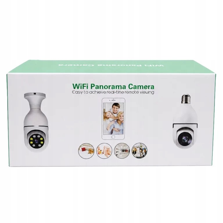 KAMERA IP BEZPRZEWODOWA WIFI ŻARÓWKA E27 30W DO MONITORINGU DOMU NIANIA