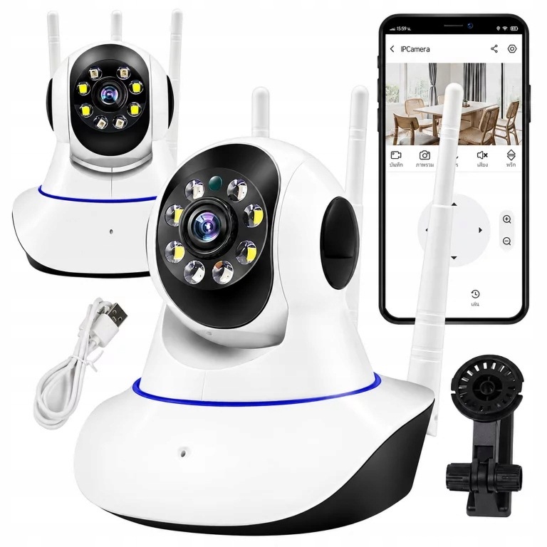 KAMERA BEZPRZEWODOWA OBROTOWA 360 NIANIA ELEKTRONICZNA WIFI DO MONITORINGU