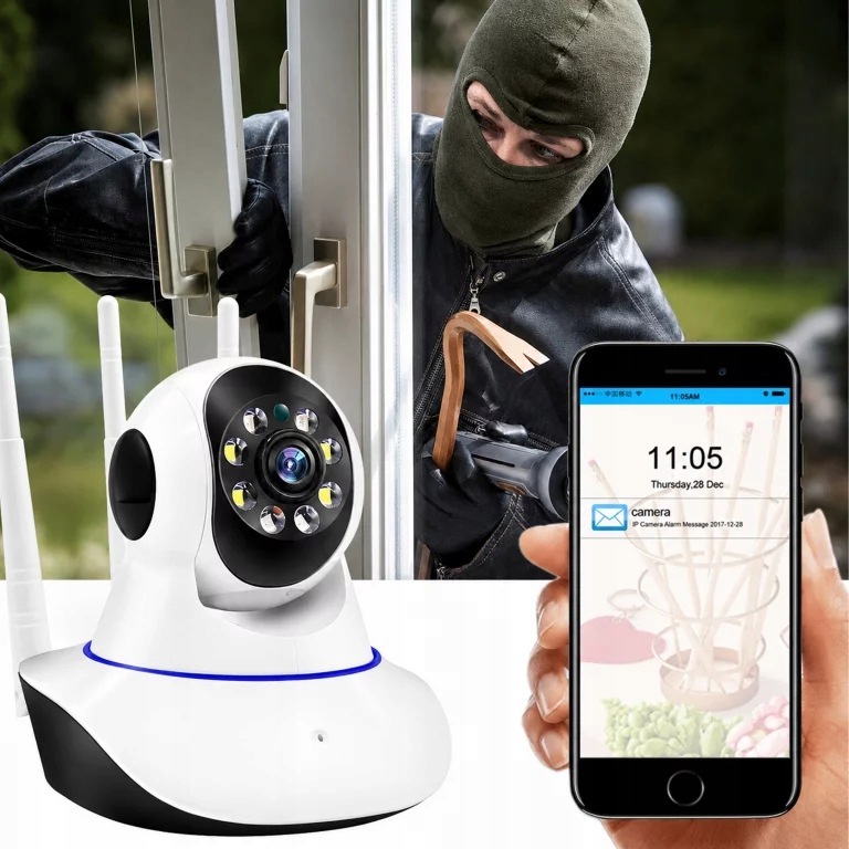 KAMERA BEZPRZEWODOWA OBROTOWA 360 NIANIA ELEKTRONICZNA WIFI DO MONITORINGU