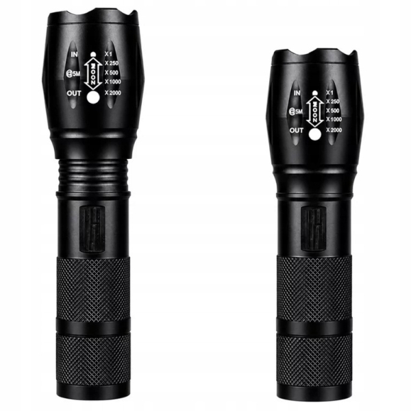 LATARKA TAKTYCZNA LED T6 WODOODPORNA WOJSKOWA 10W 200LM MOCNA ZOOM 300M