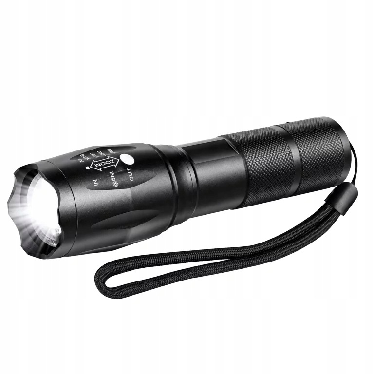 LATARKA TAKTYCZNA LED T6 WODOODPORNA WOJSKOWA 10W 200LM MOCNA ZOOM 300M