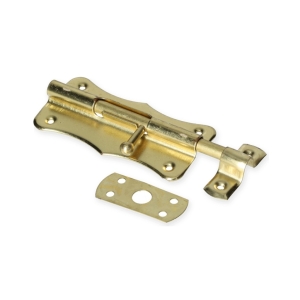 ZASUWKA DRZWIOWA 100 MM RYGIEL MOSIĄDZOWANY ZŁOTY ZACZEP MODEL 385